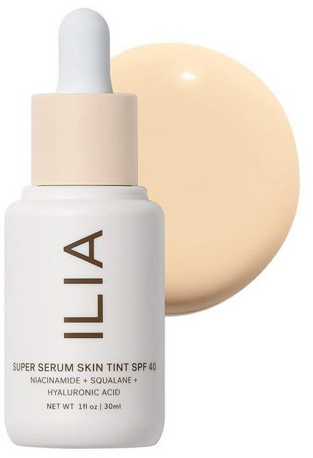 ILIA - 슈퍼 세럼 스킨 틴트 SPF 40 | 무독성 비건 크루얼티 프리 클린 메이크업(Balos ST-3), 1개, Skye ST-0.5