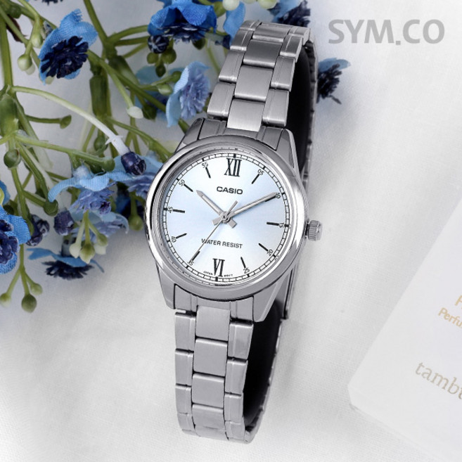 카시오 LTP-V005D-2B3 여성 메탈 손목 시계