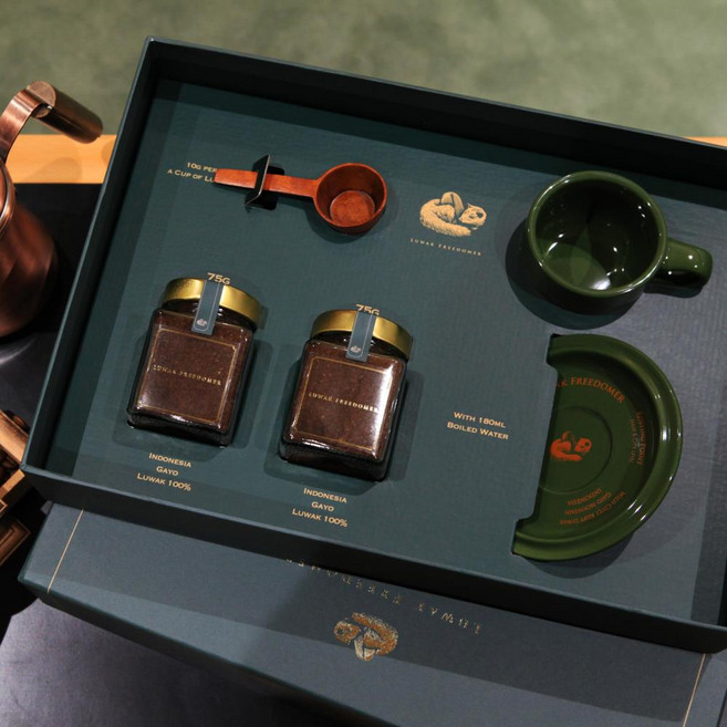 자연 루왁커피 선물세트 분쇄 150g, 2병, 75g