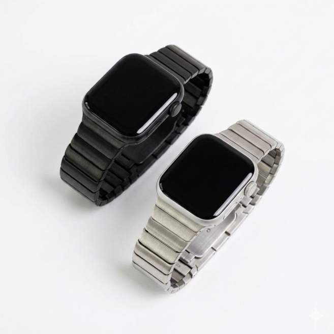 [1+1] 애플워치 메탈 스트랩 밴드 시계줄 스틸 브레이슬릿 호환