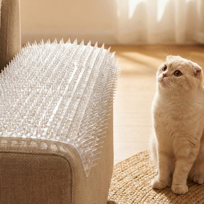 웨이븐 고양이 접근금지 매트 안전 접근방해 스파이크, 4개, 투명