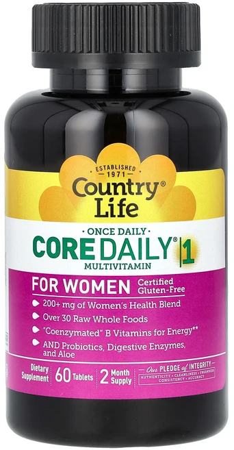 몸관리하세요 겨울입니다 Country Life 여성용 Core Daily-1 종합비타민 60정 특별관리진행, CountryLife여성용CoreDaily1종합비타민6, 1개 - 쿠팡