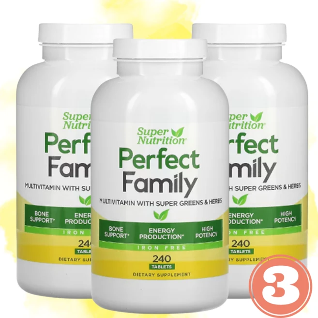 슈퍼 뉴트리션 멀티비타민 패밀리 땡땡이뮨 39가지 성분 240정 고약사 3병, 멀티비타민의 끝판왕, 3개 - 쿠팡