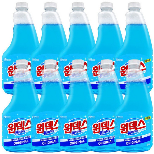 윈덱스 유리세정제 리필500ml x10개/유리창 청소, 10개, 500ml