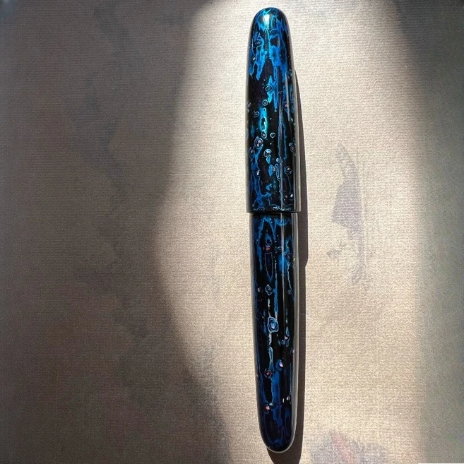 WRITE BEAST 수입 미국산 래커 만년필 롱 나이프 이중 레이어 닙 No.6 팁 캘리그래피 펜 사무용품, 01 Long Knife Double2.0, 01 Blue Lacquer