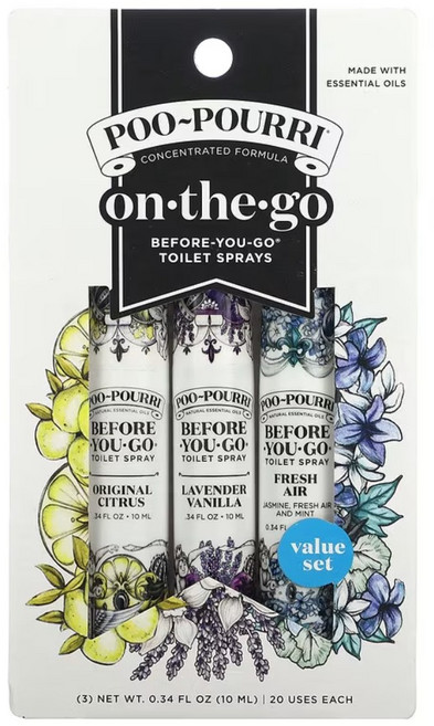 푸푸리 온더고 화장실 에티켓 스프레이 휴대용 before you go toilet sprays 각 10ml, 30ml, 1개