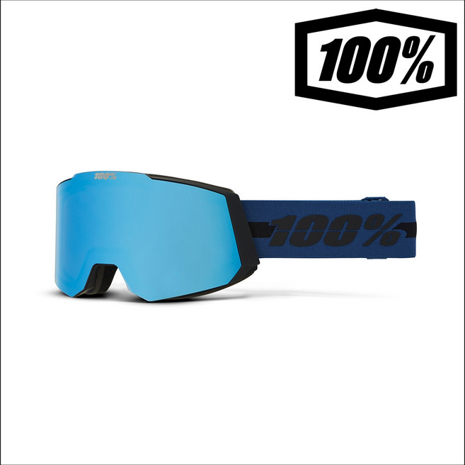 백퍼센트 100% 스노우 크래프트 더스티 / 블루 미러 렌즈 겨울 스노우 보드 스키 방풍 고글, 1개
