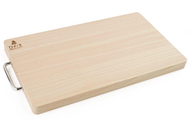 BOUMBI 편백나무 양면도마 금속손잡이, 1개