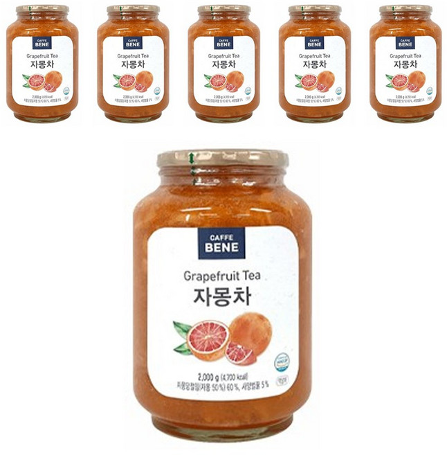 카페베네 과일청 자몽차, 1개입, 6개, 2kg