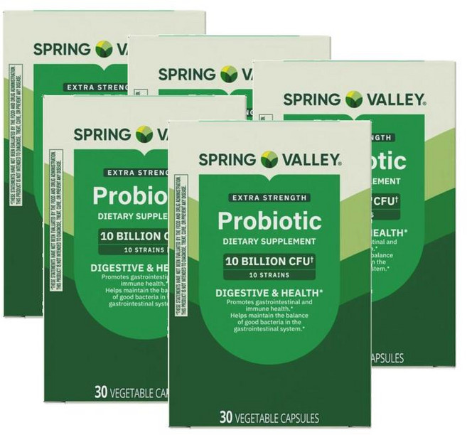 스프링밸리 프로바이오틱스 100억 유산균 엑스트라스트렝스 캡슐 Spring Valley Probiotic, 5개, 30정