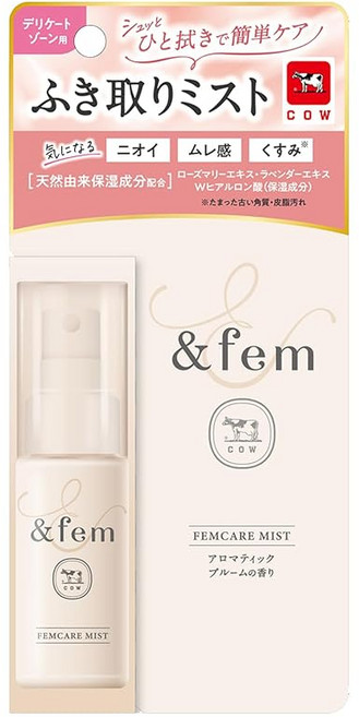fem (앤드펨) 펨케어 미스트 30ml 닦아내는 약산성 보습 우유비누 델리케이트 존 케어 일본제 아로마틱 블룸향 간단 케어 냄새 무레쿠스미 히알루론산 펨테크 페미닌케어 여성 VI