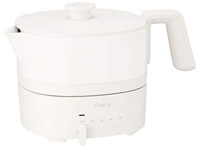 시로카 요리주전자 작은 냄비 통세척 가능/온도 조절기능/용량 1L/전기포트 SK-M152 아이보리
