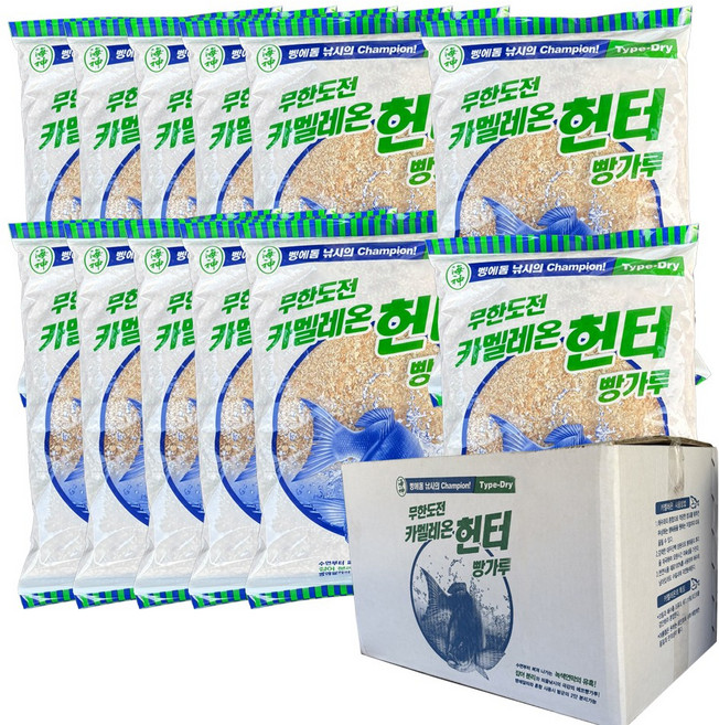 해신 카멜레온헌터 벵에돔빵가루 1박스(12개)/파래색/집어제/미끼, 1세트, 1개입