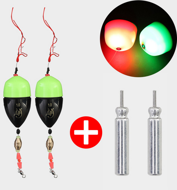 전자구멍찌 완벽채비세트 바다낚시, 1세트, 형광 연두-1.5호