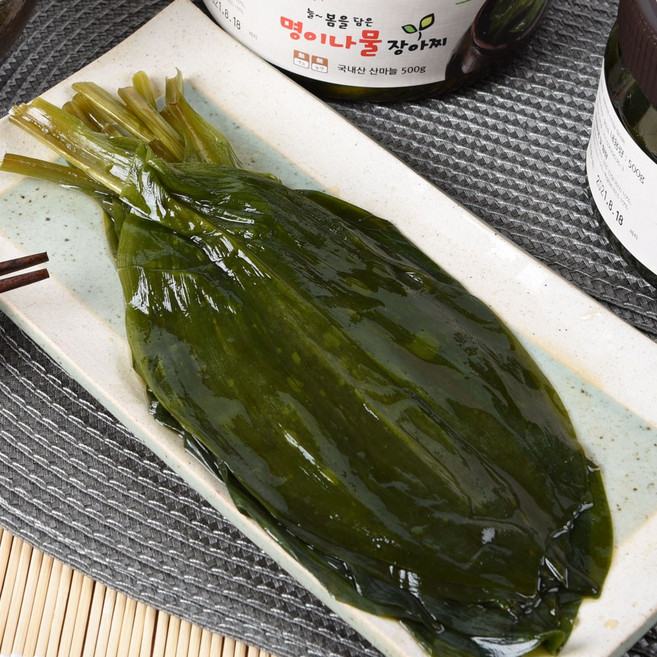 지리산 산청 무농약 명이나물 장아찌 절임 500g 밑반찬, 2개