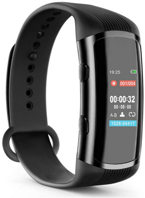 Vandlion V50 디지털 보이스 레코더 32G 64G 손목시계 192kbps 오디오 녹음기 디지털 녹음기 OLED 스크린 MP3 플레이어 비즈니스용, 64GB, 없음