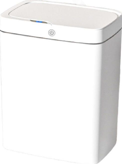 智能感應垃圾桶 密封防臭 大容量 靜音緩降, 15L-米白(電池款)