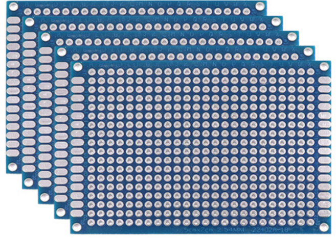 5/10PCS PCB 보드 프로토 타입 보드 블루 2x8/3x7/4x6/5x7/7x9cm DIY 납땜 프로젝트 용 양면 회로 기판, [10] 6X4-5PCs