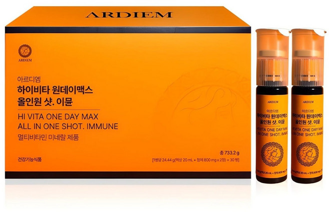 아르디엠 하이비타 원데이맥스 올인원 샷 이뮨 멀티비타민 미네랄, 30회분, 1개