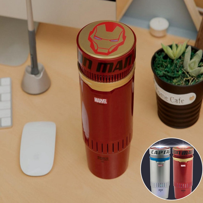 데코앤필름 미니 공기청정기 음이온 저소음 차량용 가정용 마블 어벤져스, 아이언맨, LFAP-MAV002