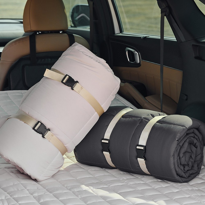 설레노 차박매트 캠핑이불 겨울담요 트렁크 평탄화, 대형패드(차콜)+양면이불대형 세트