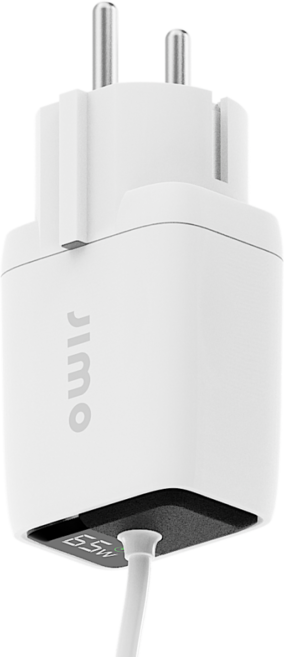 지모 베이직 PD 65W PPS GaN C타입 케이블 일체형 초고속 접지형 충전기, 1개, 화이트