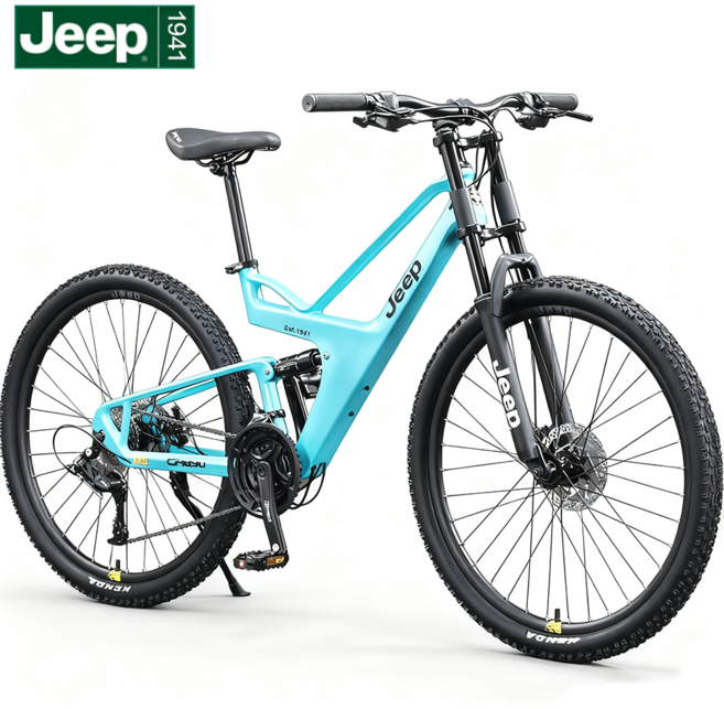 Jeep CR890 마그네슘 다운힐 풀샥 MTB 산악자전거, 스카이 블루, 27.5인치, 24단, 1개