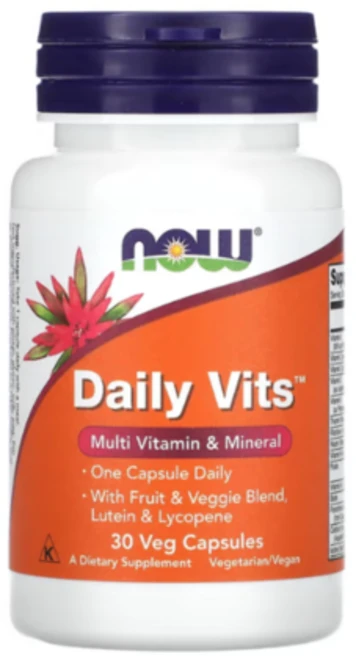 나우푸드 Daily Vits 종합비타민&미네랄 30 베지 캡슐 루테인+라이코펜, 1개, 30정 - 쿠팡