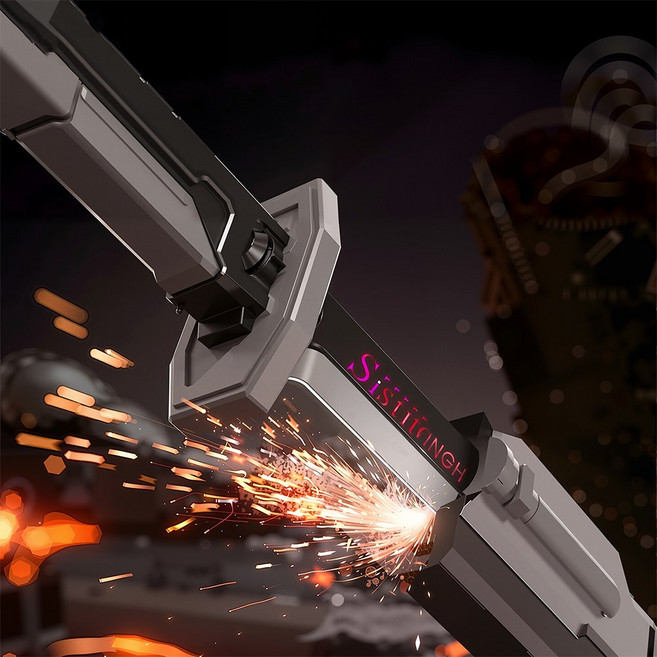 LED 불빛 효과 소리나는 장난감 검 놀이용 장난감칼, 그레이, 1개