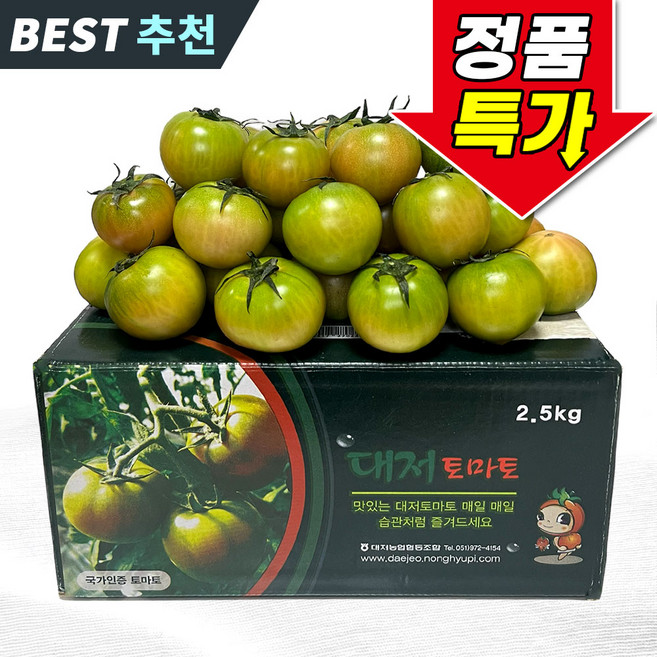 꿀팜즈 대저토마토 짭짤이 정품 초고당도, 1박스, 대저토마토 2.5kg (L~2L)