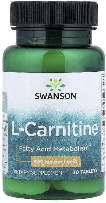 스완슨 L 엘 카르니틴 카르티닌 500mg 30정 운동전 부스터 Carnitine, 30개