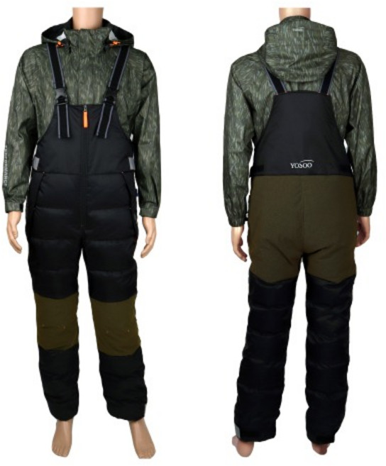 이화요수 구스다운 멜빵바지 시즌1 골드 그레이 정품 파란낚시, 사이즈  95 골드