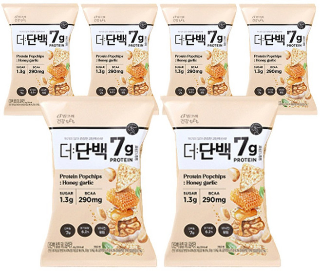 더단백 빙그레 건강tft 팝칩 허니갈릭맛, 6개, 44g