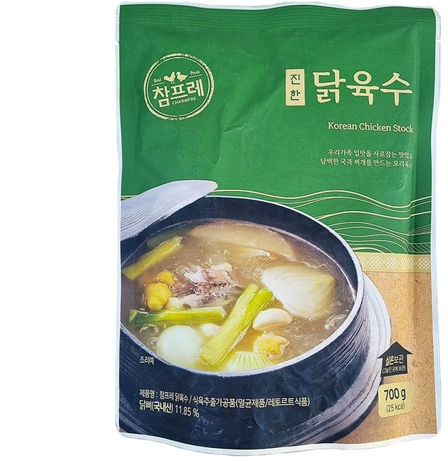 참프레 닭육수 700g 무료배송/실온보관 국내산 닭뼈 L-글루탐산나트륨 설탕 무첨가 샤브샤브 파스타 미역국 칼국수 카레 죽 라멘 만두국 떡국 리조또 간식, 4개 - 쿠팡