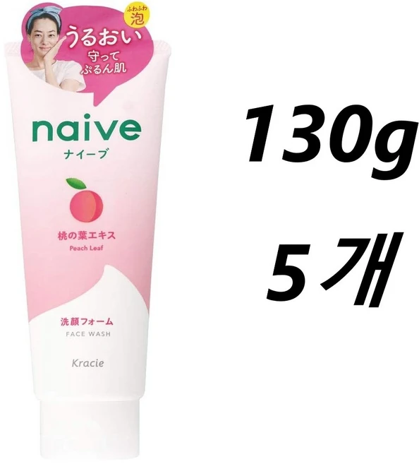 일본 크라시에(Kracie) 나이브(naive) 페이스 워시 복숭아향, 5개, 130g - 쿠팡
