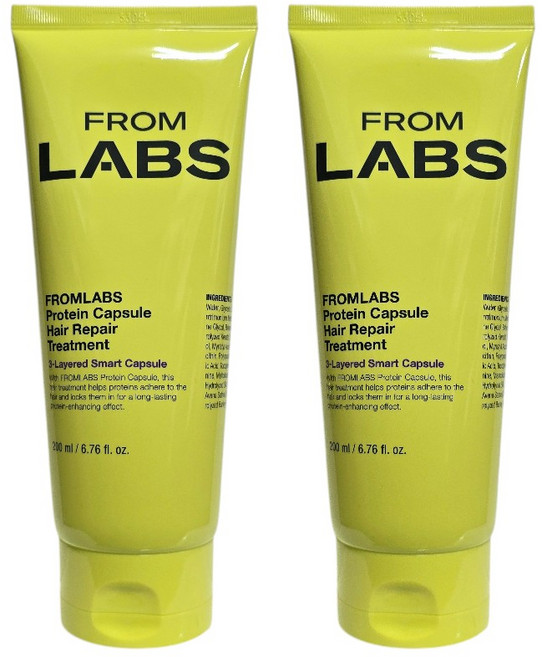 [정품배송] *프롬랩스* FROM LABS 프로틴 캡슐 헤어 리페어 트리트먼트 I 단백질 영양가득크림텍스처 촉촉증정 시트러스 로즈 허브 피부저자극!!++, 200ml, 2개