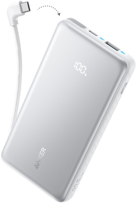앤커 졸로 20000mAh 22.5W 보조배터리 (C타입 케이블 일체형), 화이트, A110E