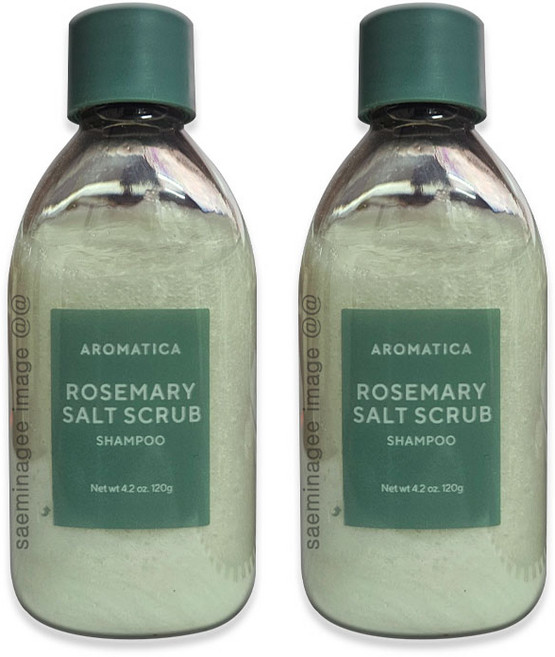 아로마티카 로즈마리 솔트 스크럽 샴푸 여행용 휴대용 사이즈, 120g, 2개