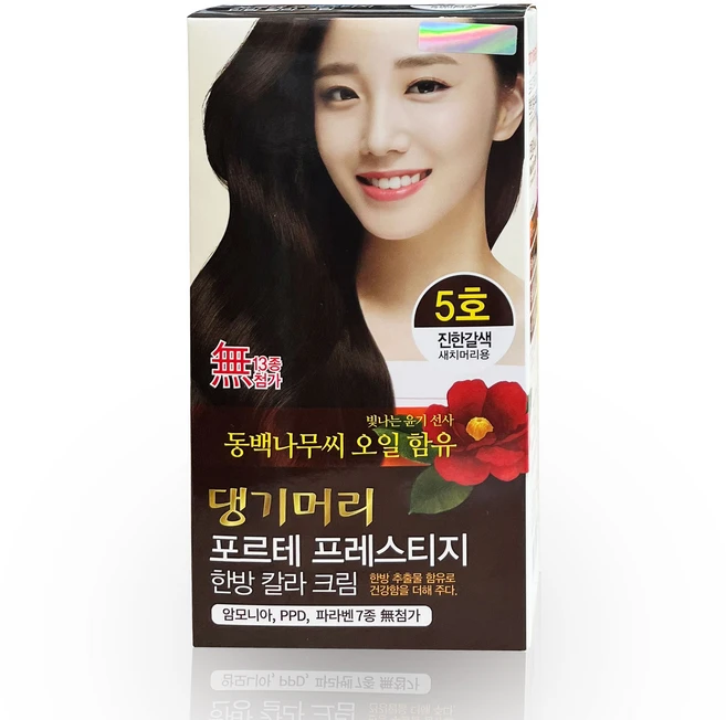 댕기머리 포르테 한방칼라크림 염색약, 진한갈색, 1개 - 쿠팡