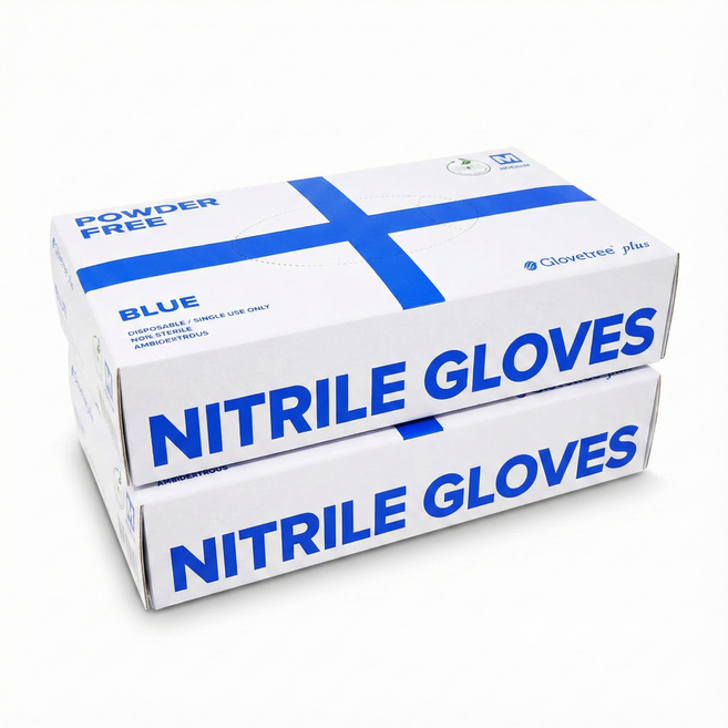글러브트리 니트릴 장갑 식품용 고무 블루 생분해 BDG 200매, 2박스, M, 생분해 블루