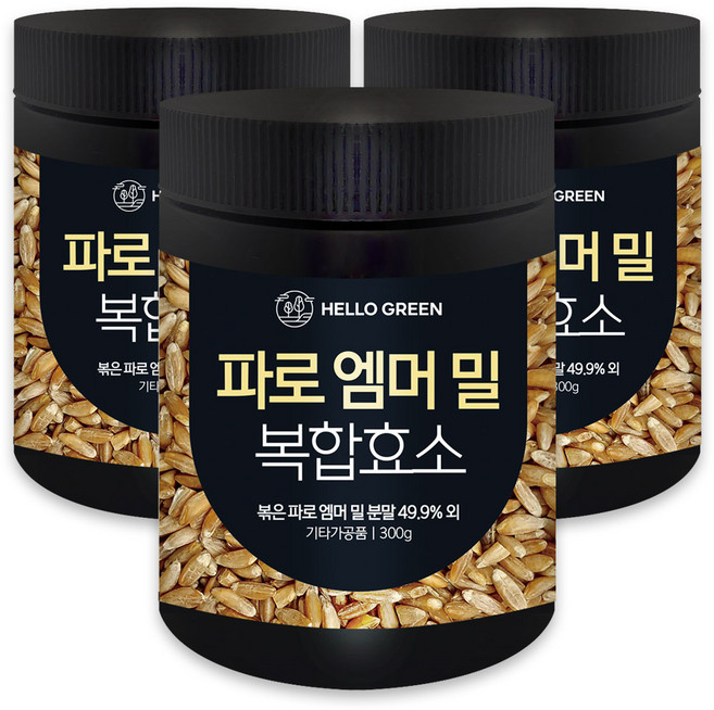 헬로우그린 파로 엠머 밀 복합효소 300g(통) 분말, 3개, 300g
