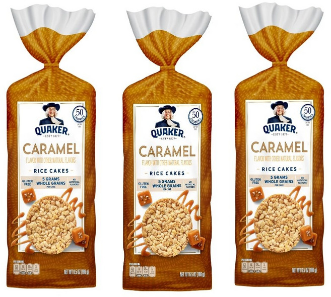 퀘이커 라이스 케이크 캐러멜 Quaker Caramel Rice Cakes, 186g, 3개