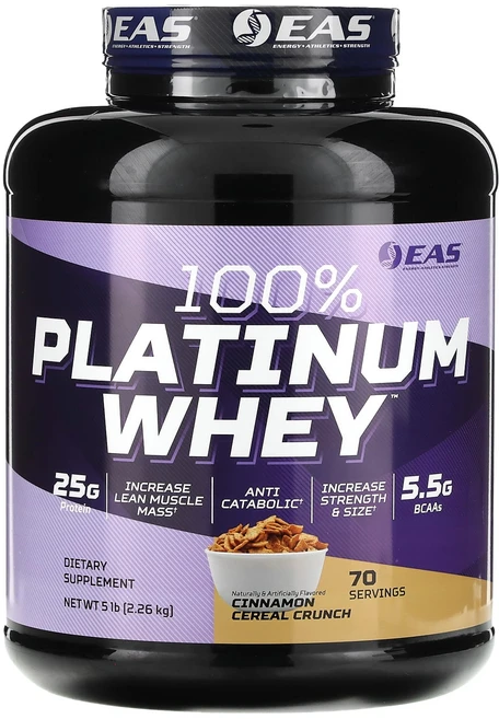 EAS 100% 플레티넘 웨이 시나몬 씨리얼 크런치 2.26kg, 2개, 2.267kg - 쿠팡