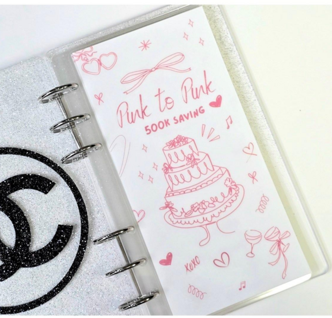 A6 핑크드로잉 50만원 저축 현금 속지