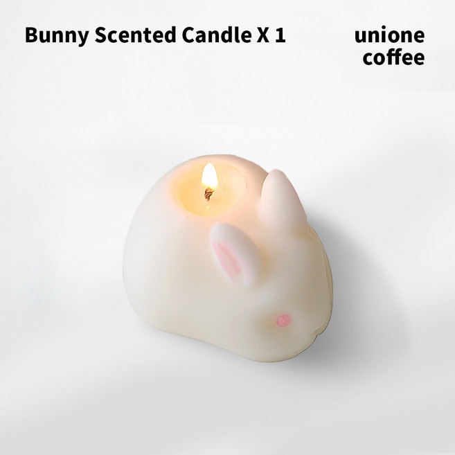 unione coffee 兔子香氛蠟燭 療癒系可愛造型, 1個, 薰衣草