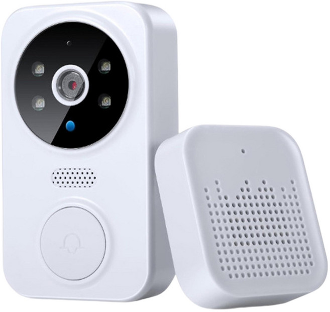 현관 비디오 인터폰 초인종 카메라 스마트 도어벨 WiFi 야간 무선 비주얼 인터콤 지능형 실내 실외 감시, 01 White, 01 빠른