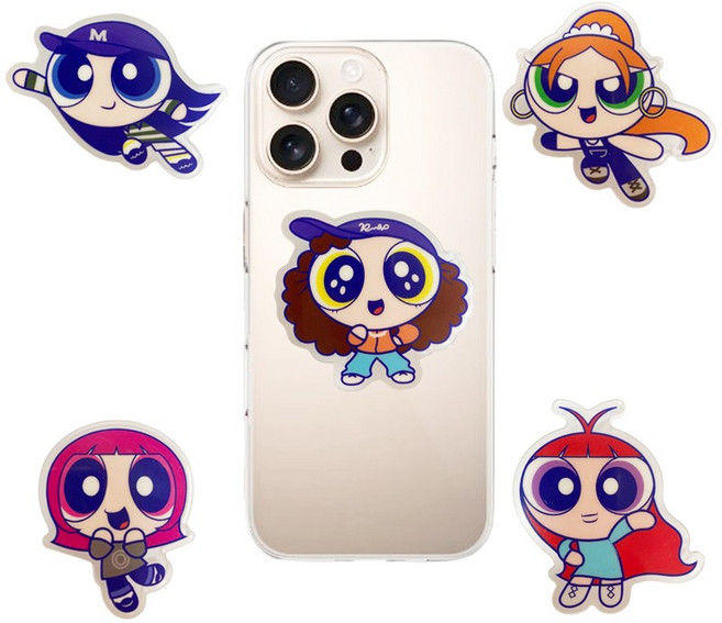 NJ 파워퍼프걸 스마트톡 그립톡 핸드폰거치대 핸드폰그립톡 아이폰그립톡 귀여운그립톡 아크릴그립톡, 1개, 다니엘