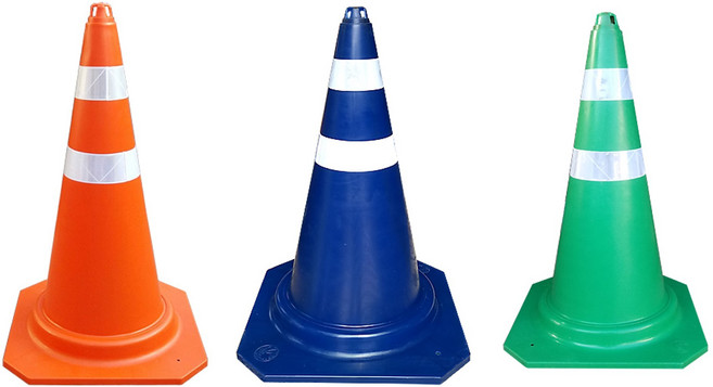 국산 해광 칼라콘 주차콘 주차금지 표지판 라바콘 꼬깔콘 주황색 녹색 청색, 주황, 1개