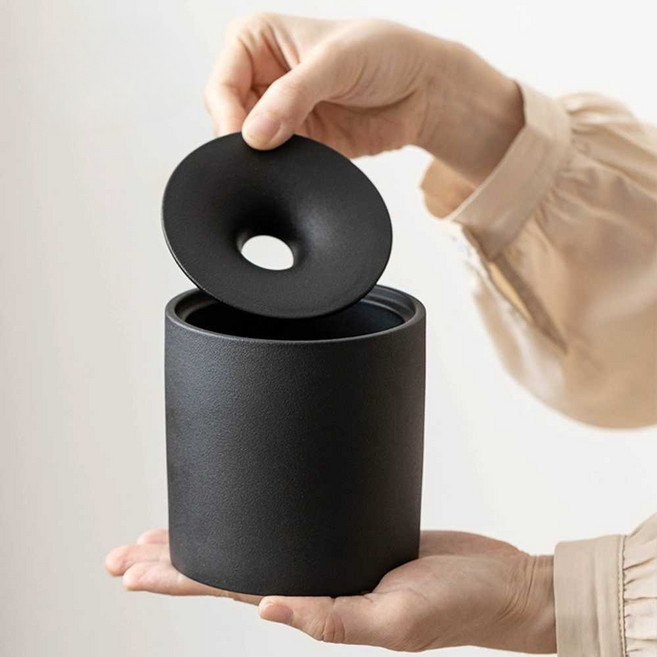 휴대용 재떨이 자동차 가정용 아이코스 세라믹 차량, 재떨이 (블랙), 1개, 재떨이 (블랙)