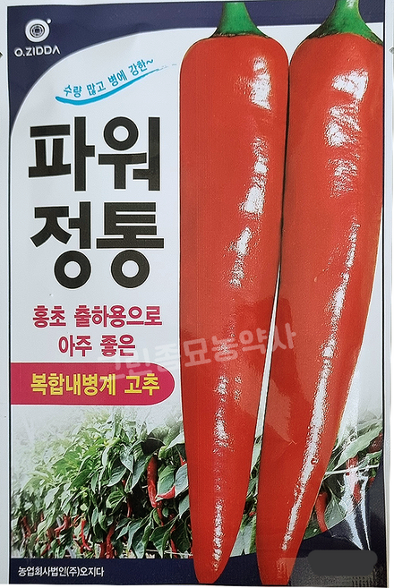 파워정통 1200립 고추 씨 씨앗 종자 TSWV 탄저내병계 홍초전용 홍초 고랭지 강원도 오지다 그린종묘사, 1개